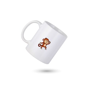 Monkey Coffee Mug, Dancing Monkey Personalized Mug, Monkey Coffee Cup, Monkey Mug, Gift for Him, Gift for Her, Co-worker Gift