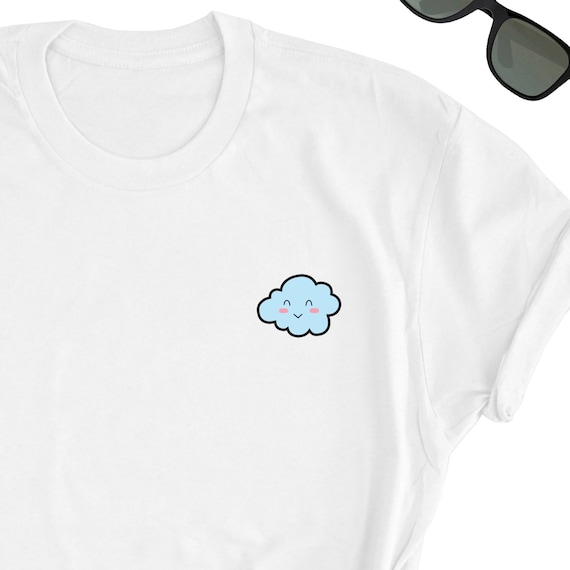 【CPGN STUDIO】23SS★ Rainy Day Embroidery Short Sleeve Tee Cloud Cute T-shirt / Cute Cloud Lover Gift / Festival Cute