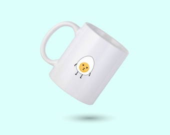 Egg Coffee Mug, Egg Personalized Mug, Fun Cute Egg Coffee Cup, Eggs Lover Mug, Gift for Him, Gift for Her, Co-worker Gift