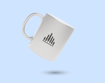 Pines Kaffeetasse, Wald personalisierte Tasse, Pinienwald Kaffeetasse, Pinienliebhaber Tasse, Geschenk für ihn, Geschenk für sie, Kollegen Geschenk, Natur