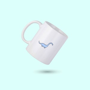 Dinosaur Coffee Mug, Dinosaur Personalized Mug, Long Neck Dino Coffee Cup, Dinosaurs Lover Mug, Gift for Him, Gift for Her, Co-worker Gift