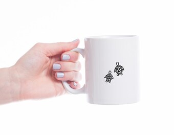 Sea Turtles Coffee Mug, Turtle Personalized Mug, Cute Turtle Coffee Cup, Ocean Turtle Lover Mug, Gift for Ocean Lover, Sea Turtle Gift Mug