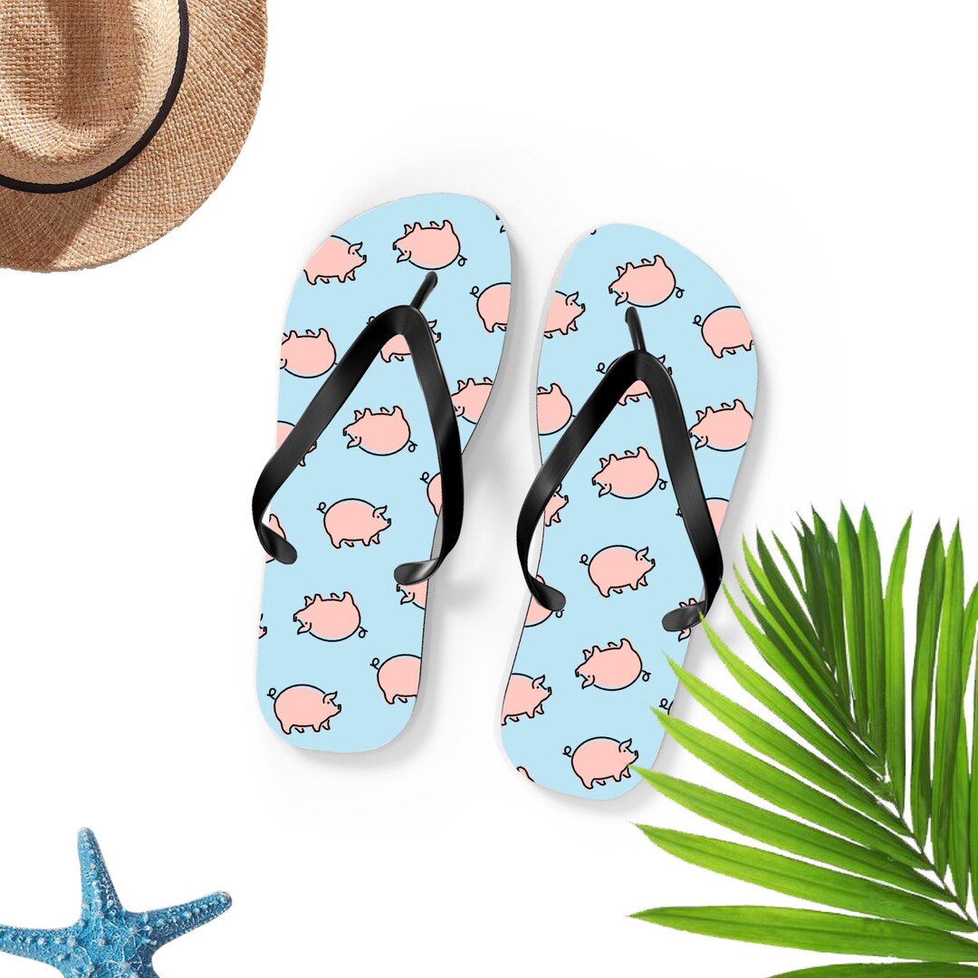 Pig Flipflops Pig Face Flip Flops Sandals Pig Gift Pig Etsy