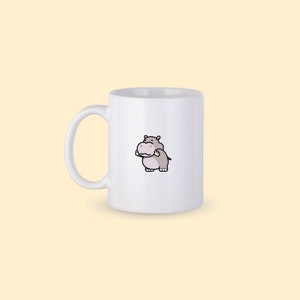 Hippopotamus Coffee Mug, Hippo Personalized Mug, Hippo Icon Coffee Cup, Fun Hippopotamus Lover Mug, Gift for Him for Her, Co-worker Gift