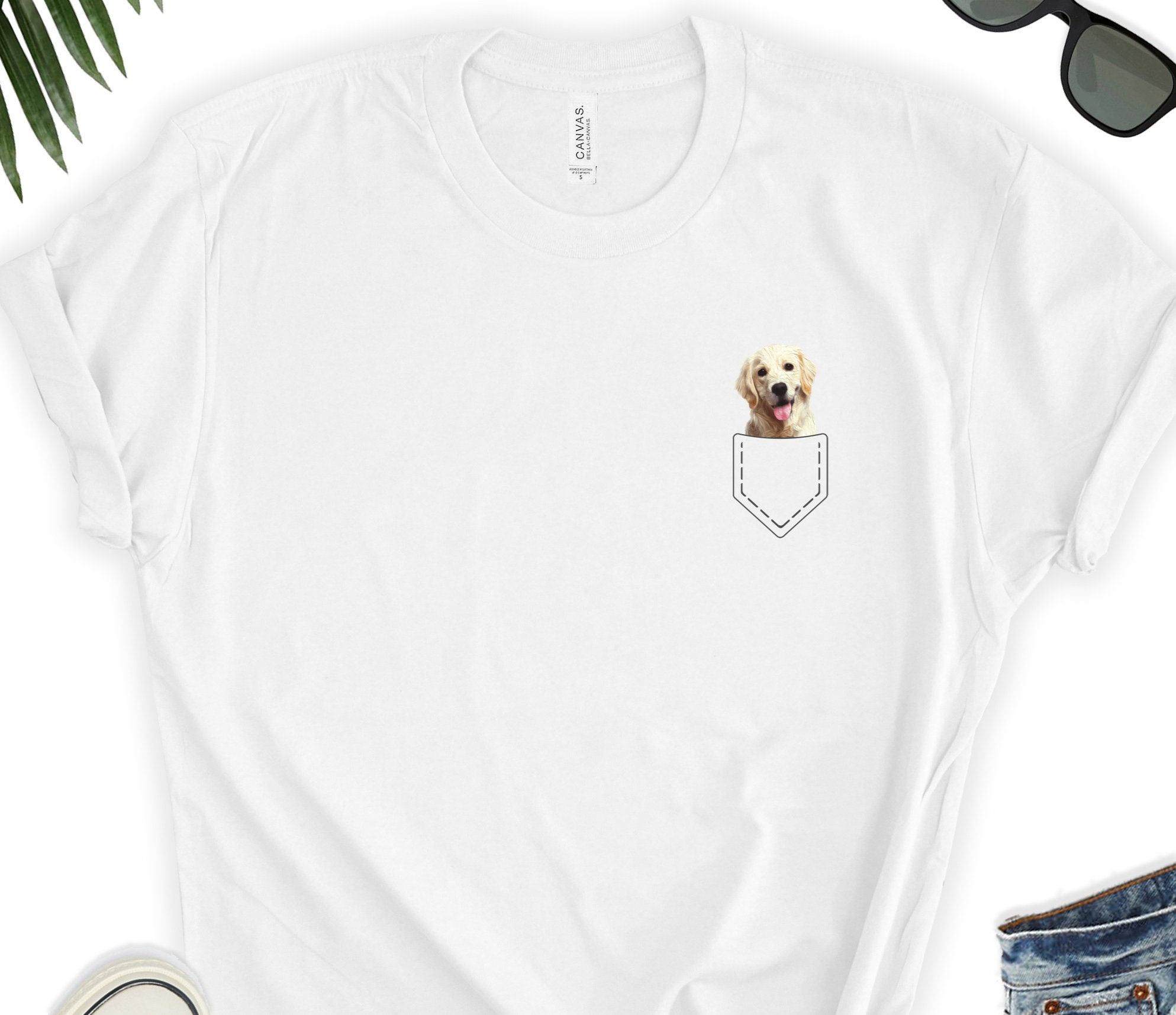 golden retriever pocket shirt
