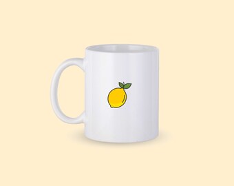 Lemon Coffee Mug, Lemon Personalized Mug, Lemon Lover Coffee Cup, Lemon Love Mug, Gift for Him, Gift for Her, Co-worker Gift