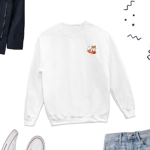 Fox Sweatshirt, Cute Fox Icon Design Sweater, Fox Crewneck, Fox Lover Top Gift, Foxes Icon  Gift, Foxes Cute UNISEX SWEATSHIRT