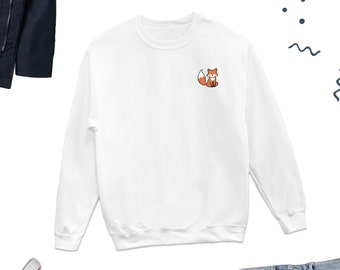 Fox Sweatshirt, Cute Fox Icon Design Sweater, Fox Crewneck, Fox Lover Top Gift, Foxes Icon  Gift, Foxes Cute UNISEX SWEATSHIRT
