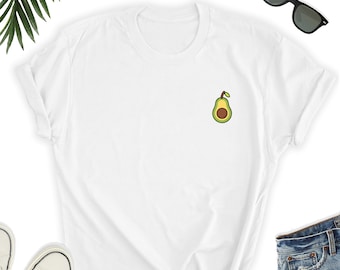 Camiseta de Abacate / Camiseta de Frutas / Camiseta minimalista de abacate / Camiseta de verão com estampa de abacate / Camisetas de frutas para festivais / Roupa de praia / Roupa de férias