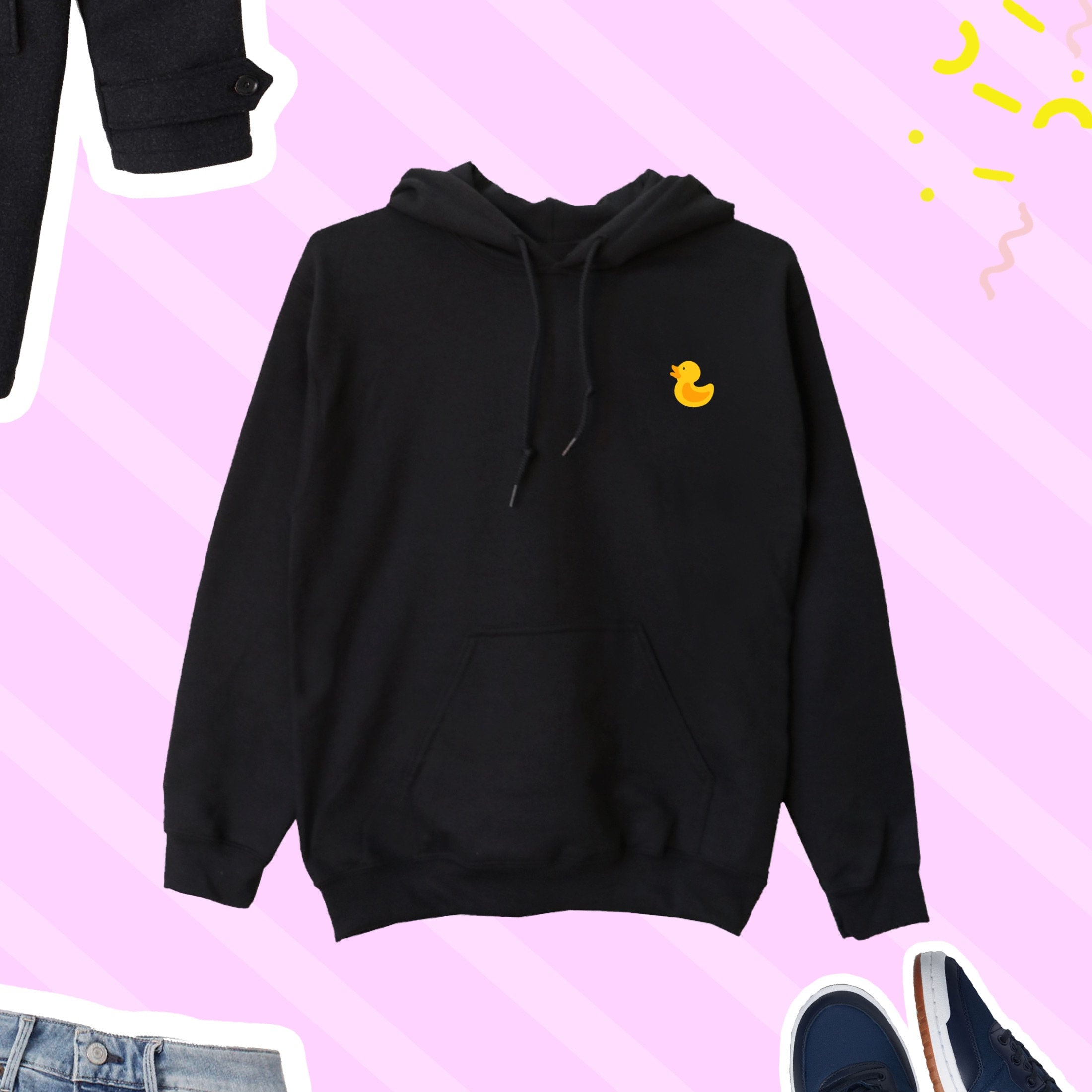 Yellow Duck Hoodie Duck Hoodie Funny Yellow Duck Sweater Etsy