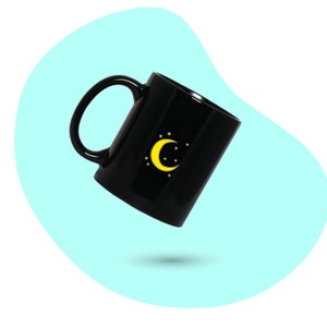 Moon Coffee Mug, Moon Personalized Mug, Moon Stars Coffee Cup, Moon Icon Mug, Gift for Him, Gift for Her, Co-worker Gift