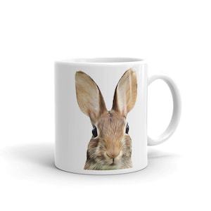 Rabbit Coffee Mug, Rabbit Personalized Mug, Bunny Coffee Cup, Rabbit Designed Mug, Gift for Him, Gift for Her, Co-worker Gift.