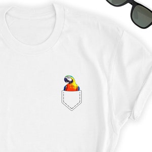 Parrot Shirt // Parrot Pocket Shirt // Cute Parrot Tee // Parrot Top //  Parrot Shirt // Parrot Tee - Short-Sleeve Unisex T-Shirt