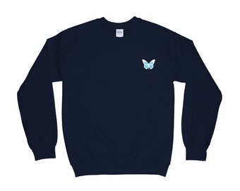 【GRAVER】22FW★ [UNISEX] Butterfly Sweatshirt Hip Hop Unisex Sweater Harajuku Butterfly Pullover Thick