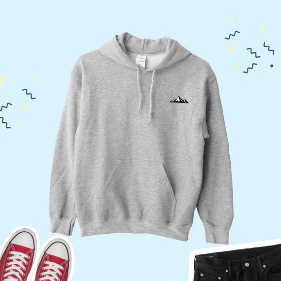 Mountains Hoodie, Cute Mountains Icon Hoodie, Mountains Top, Mountains Sweater, Unisex Mountains Hoodie, Minimalist Hoodie UNISEX ADULTS
