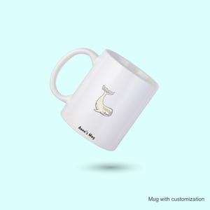 Whale Coffee Mug, Cute Whale Personalized Mug, Ocean Whale Coffee Cup, Fun Funny Whale Mug, Gift for Him, Gift for Her, Co-worker Gift