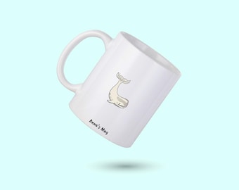 Whale Coffee Mug, Cute Whale Personalized Mug, Ocean Whale Coffee Cup, Fun Funny Whale Mug, Gift for Him, Gift for Her, Co-worker Gift