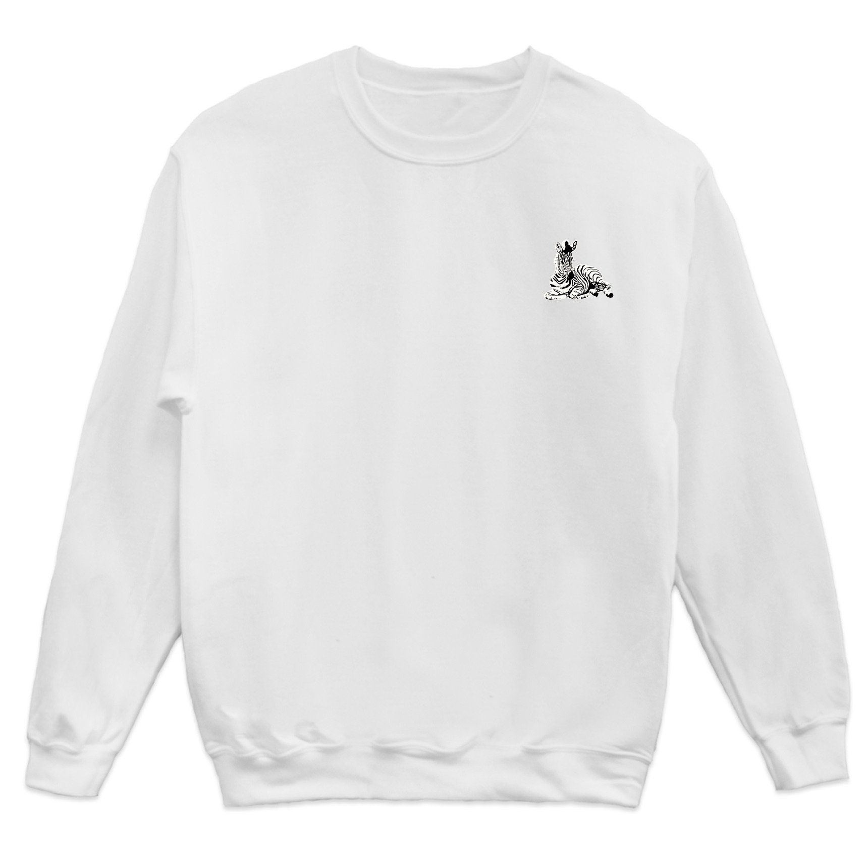 Furry Zebra Zip Up Sweater (M)