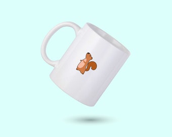 Eichhörnchen Kaffeetasse, Eichhörnchen Personalisierte Tasse, Niedliches Eichhörnchen Kaffeetasse, Eichhörnchen Liebhaber Becher, Geschenk für Ihn, Geschenk für Sie