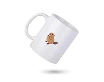 Beaver Coffee Mug, Beaver Personalized Mug, Beaver Icon Coffee Cup, Cute Beaver Mug, Gift for Him, Gift for Her, Co-worker Gift