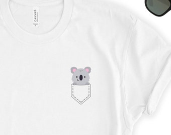 Koala Shirt // Funny Cute Koala Pocket Shirt // Koala Tee // Koala Top // Koala Lover Gift - Short-Sleeve Unisex T-Shirt