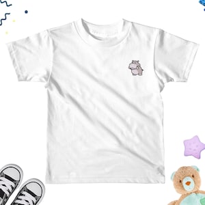 Hippo Cute Kids Shirt, Cute Hippopotamus Kind Tee, Hippopotamus Lover Kids T-Shirt, Hippo Baby Bodysuit, Hippo Lover Baby Shirt, KIDS SHIRT