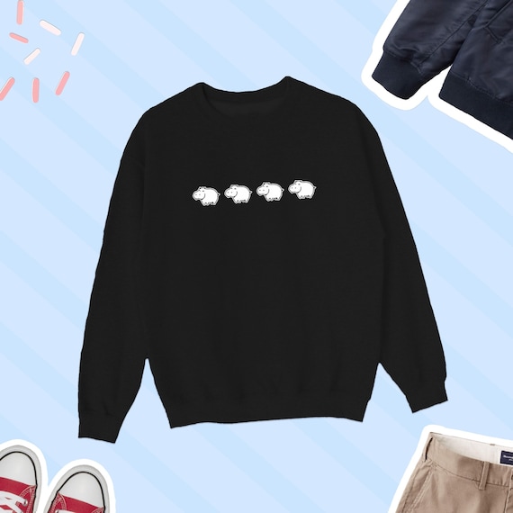 Hippo Sweatshirt Hippopotamus Sweater Hippo Crewneck Hippo Top Gift Hippo Icon Gift UNISEX SWEATSHIRT