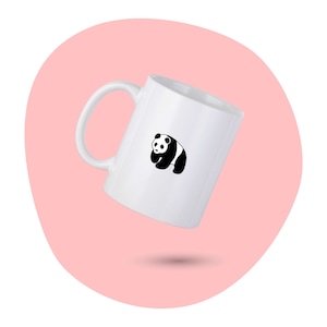 Panda Coffee Mug, Panda Personalized Mug, Cute Panda Coffee Cup, Panda Lover Mug, Gift for Him, Gift for Her, Co-worker Gift