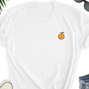 Orange Shirt / Fruit Shirt / Orange minimalist shirt / Orange Summer T-shirt / Festival Fruit Tees / Beach Clothing / Vacation Clothing