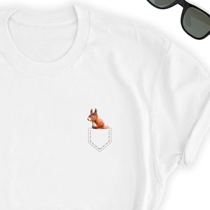 Squirrel Shirt // Squirrel Pocket Shirt // Cute Squirrel Tee // Squirrel Top // Chipmunk Shirt // Chipmunk Tee- Short-Sleeve Unisex T-Shirt