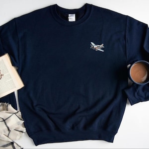 Airplane Sweatshirt, Cute Plane Icon Sweater, Airplane Crewneck, Pilot Cute Gift, Traveler Gift UNISEX SWEATSHIRT