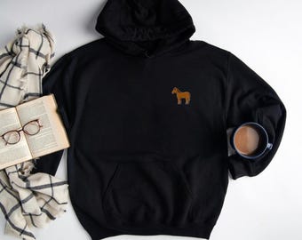 Minimalist Horse Hoodie: Unisex Cotton-Blend Sweatshirt