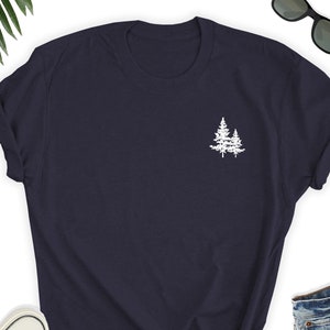 Pine Trees Pocket / Tree Shirt / Pine Graphic Tee / Pine Minimalist Tree Graphic Tee / Nature Tee
