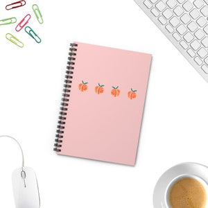 Peach Journal Spiral Notebooks, Cute Peach Journal, Gift for Peach Lover Friend Notebook, Cute Peach Notebook Journal, Fruits Lover Journal