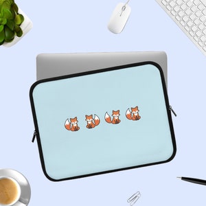 Fox Icon Laptop Sleeve Case, Fox Cute Laptop iPad Sleeve, Foxes Lover Gift, Fox Friend iPad Case, Cute Fox MacBook Air Pro 13&quot; 15&quot; Sleeve