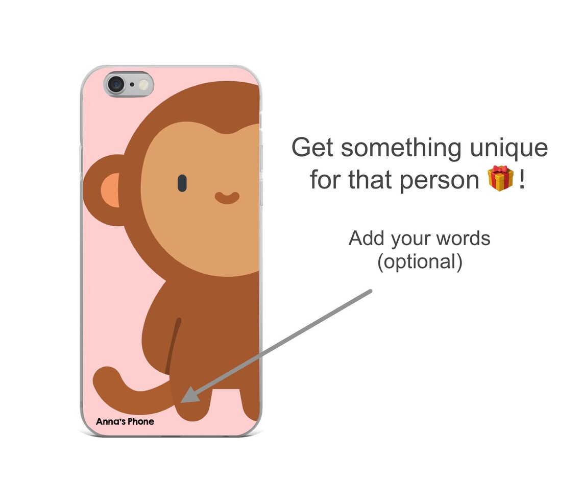 Monkey Iphone Case // Cute Monkey Case // Samsung Case // Etsy