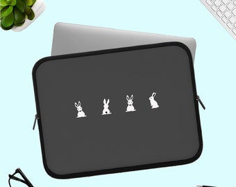 Rabbit Laptop Sleeve, Cute Bunny Laptop iPad Sleeve, Rabbit Icon Gift, Rabbit iPad Case, Cute Bunny MacBook Air Pro 13" 15" Sleeve
