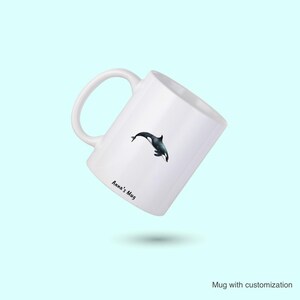 Killer Whale Coffee Mug, Whale Personalized Mug, Cute Whale Coffee Cup, Killer Whale Lover Mug, Gift for Ocean Lover, Whale Co-worker Gift