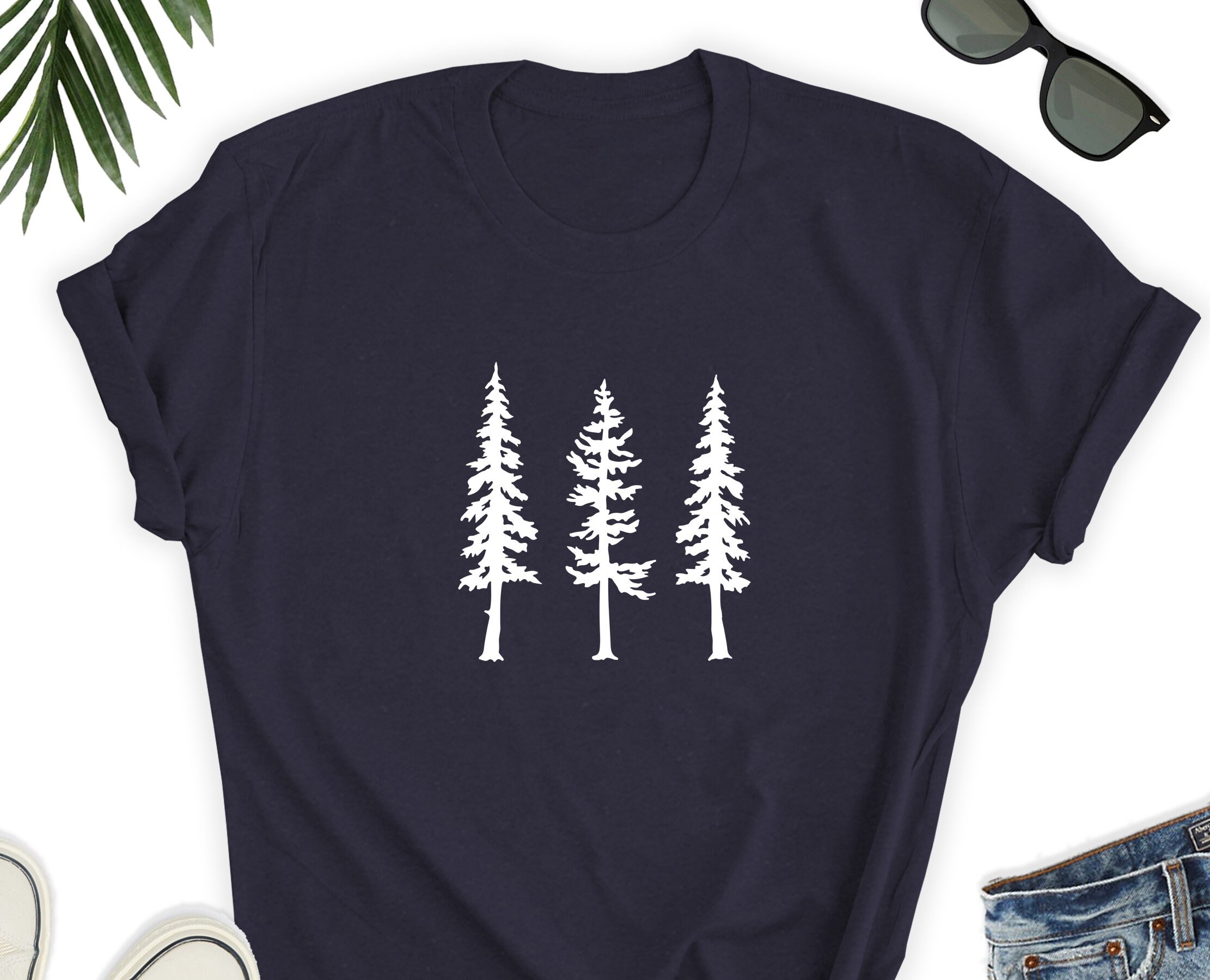 Pine Trees TShirt Pine Tree Tees Tree Graphic Tee Nature Etsy