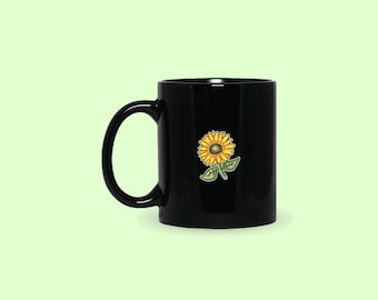 Sonnenblume Kaffeebecher, Sonnenblume personalisierte Becher, Sonnenblume Symbol Kaffeetasse, Sonnenblumen Liebhaber Becher, Geschenk für ihn, Geschenk für sie, Kollegen Gif
