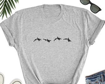 Wal Grafik T-Shirt, Orca T-Shirt, Ozean Tier Shirt, Schwertwal Top, Sea Life T-Shirt, Marine Wildlife Bekleidung, Schwertwal UNISEX Shirt