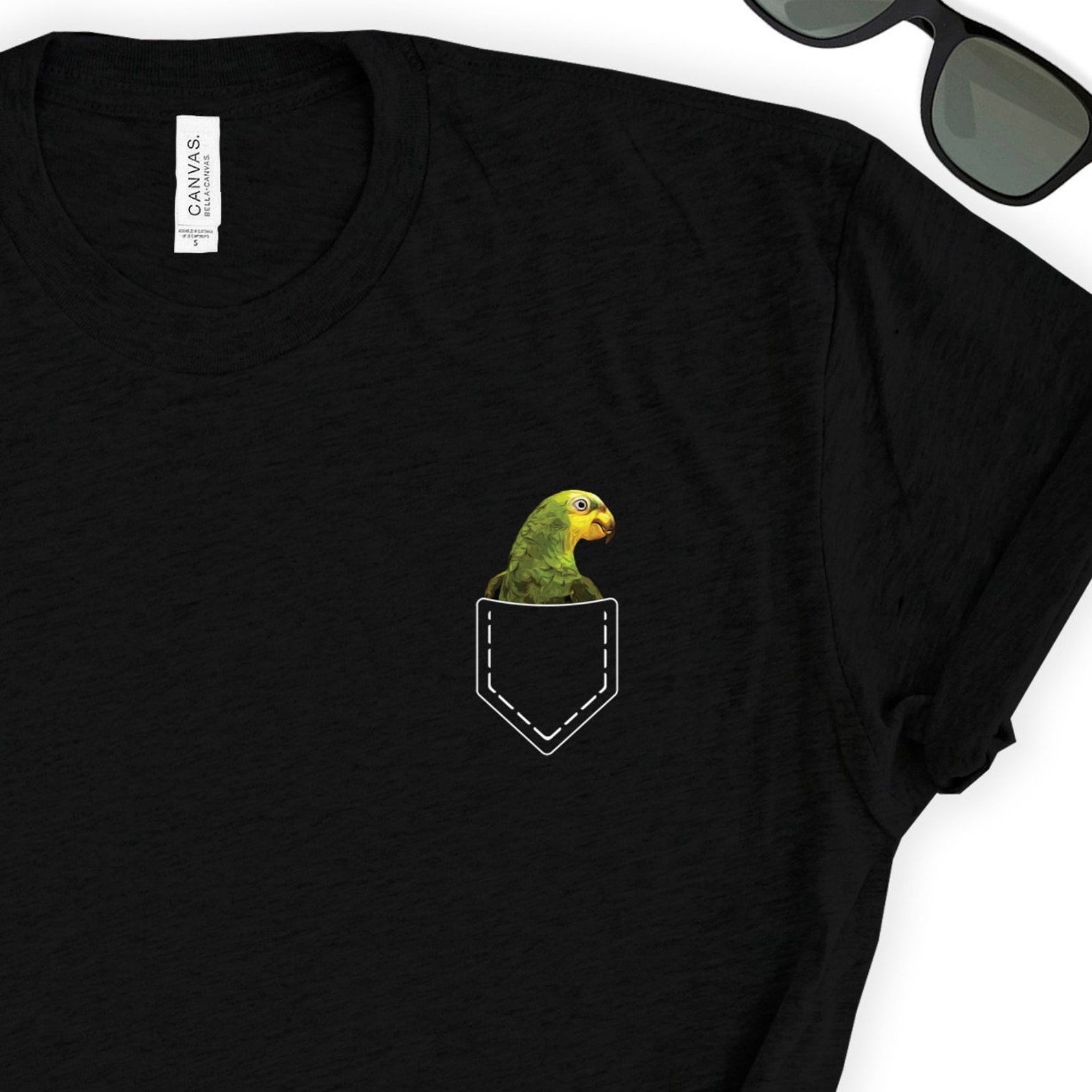 Parrot Shirt // Green Parrot Pocket Shirt // Cute Green Parrot - Etsy