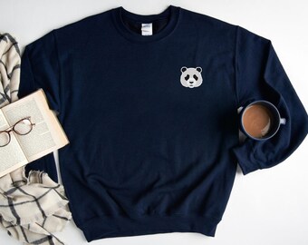 Sudadera de oso panda, sudadera de cuello redondo de oso panda, regalo para amantes de los pandas, suéter de oso, regalo para un amigo amante de los osos, suéter para amantes de los pandas