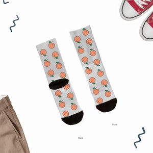 Peach Socks, Peach Lover Socks, Cute Peach Socks, Cute Peach Socks, Peach lover Socks, Cute Peach Gifts, Peach Lover Gift