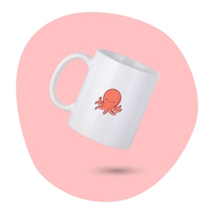 Octopus Coffee Mug, Octopus Personalized Mug, Cute Octopus Coffee Cup, Fun Octopus Mug, Gift for Him, Gift for Her, Co-worker Gift