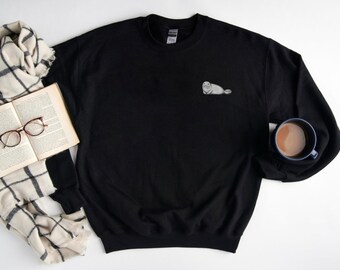 Moletom com estampa de foca, Moletom fofo com estampa de foca, Blusa de gola redonda com estampa de foca, Presente ideal para amantes do oceano, Moletom unissex