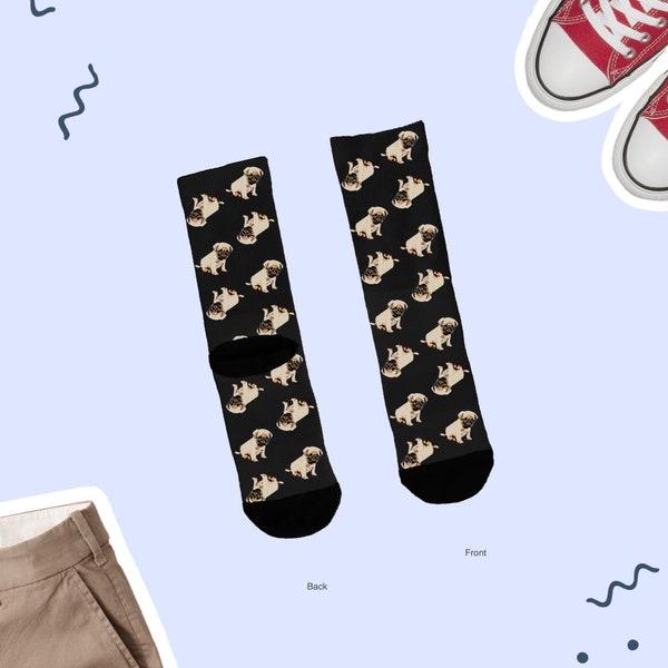 Pug Socks, Pug Cute Socks, Pug Lover Socks, Cute Pug Socks, Pug lover Socks, Pug Lover Gifts, Pug Cute Gift