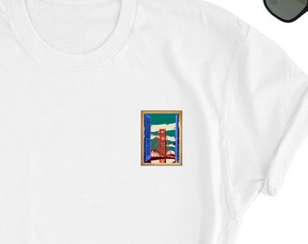 サンフランシスコTシャツ、かわいいゴールデンゲートブリッジギフト、サンフランシスコの思い出、サンフランシスコ愛好家へのギフト、ゴールデンゲートブリッジユニセックスシャツ