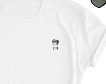 Coffee Lover Shirt, Coffee Draw T-Shirt, Cute Coffee Drawing Tee, Coffee Lover Top, Coffee Lover Tee, Coffee Lover Shirt