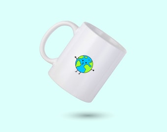 Earth Fun Coffee Mug, Earth Fun Personalized Mug, Earth Lover Coffee Cup, Cute Earth Mug, Gift for Him, Gift for Her, Co-worker Gift